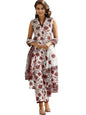 Shienzy WomenS Printed Cotton Blend Sleeveless V-Neck Kurta Pant Dupatta Set || Stylish Indo-Western Kurti For Wedding, Festive