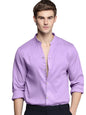 Indoprimo MenS Stylish Solid Satin Casual Shirt For Men Full Sleeve Lavender