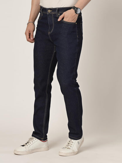 Style Quotient Men Dark Blue Regular Fit Mid Rise Stretchable Jeans