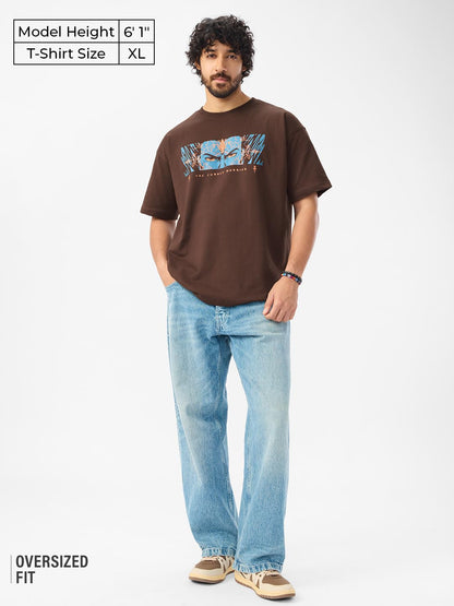 The Souled Store Ashwatthama: The Cursed Warrior Men and Boys Short Sleeves Round Neck Graphic Printed Cotton Oversized T-Shirts