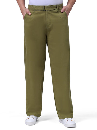 The Indian Garage Co Men Baggy Solid Mid-Rise Trousers