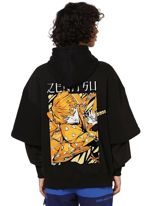 Bewakoof Official DC Merchandise Mens Graphic Printed Oversized Fit Full Sleeve Fleece Hoodies_629649_Black_M