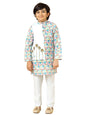 A.T.U.N. (ALL THINGS UBER NICE) Blue Cube Printed Kurta Pyjama Set for Boys