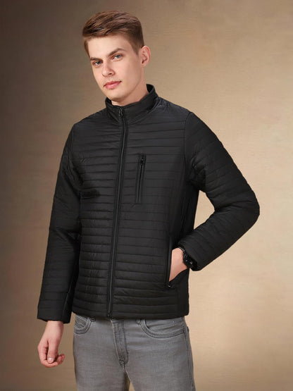 Dennis Lingo Men Solid Polyester Regular Fit Full Sleeves Puffer Jacket