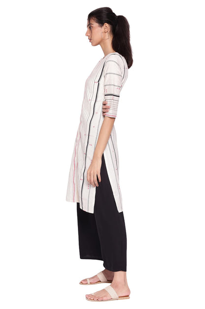 W for Woman Women's Striped Regular Kurta