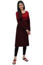 Aurelia Womens Acrylic Regular Kurta (22NOA13542-604256_Maroon