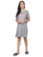Evolove WomenS Cotton Knee Length Short Night Gown Nighty Dress With Pocket, Super Soft Comfortable (Grey Melange, Sngkn1744Gy-