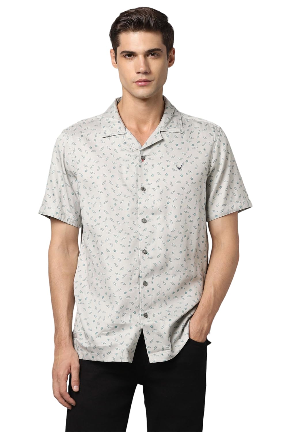 Allen Solly Men Regular Fit Printed Casual Half Sleeve Short Sleeve Shirt