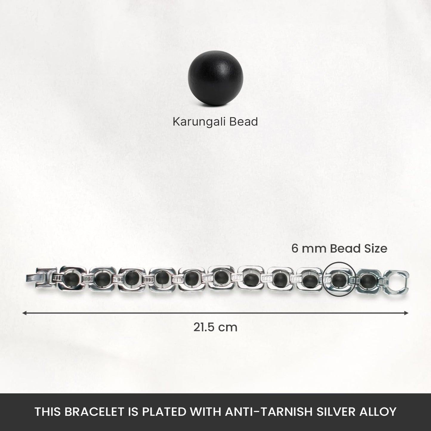 Astrotalk Metal Karungali Bracelet (Silver) | Certified Ebony Wood | Powerful Spiritual Protection, Emotional Balance & Positivity | Bracelet for Man & Women | Gift for Man & Woman