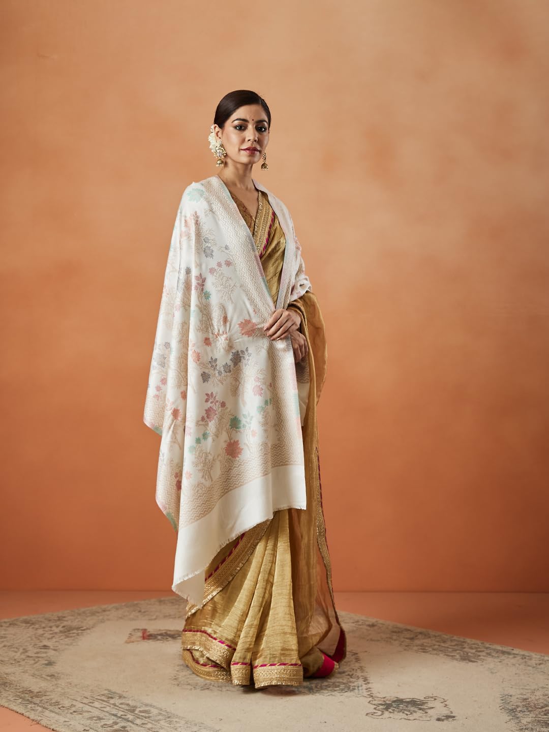 Pashmoda Women Nayab Kaani Wool Blend Stole (Size : 71X203 CM)