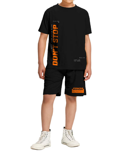 Kyda Kids BoyS 100% Pure Cotton Premium Printed Tshirt And Shorts Co-Ords Set (Pack Of 1)