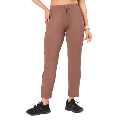 Enamor E068 Women Antimicrobial Mid Rise Relaxed Fit Active Travel Pants