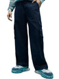 Veirdo Mens Lycra Baggy Relaxed Fit with Solid Button Closure Casual Woven Regular Length Cargo Pants