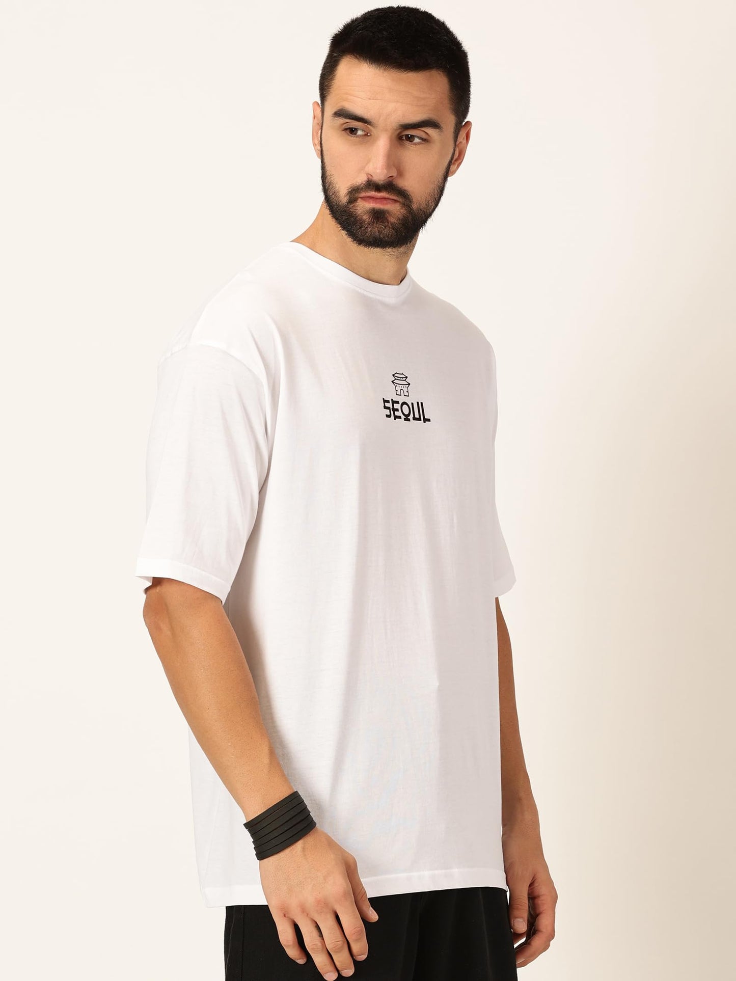 Thomas Scott Mens Oversized Fit T-Shirt (TSKOversized_White Seoul