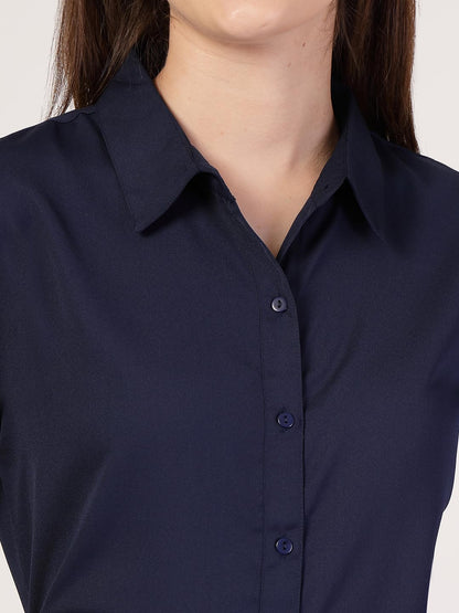 Style Quotient Women Navy Formal Shirt