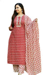 ANNI DESIGNER Women's Cotton Straight Kurta with Palazzo & Dupatta