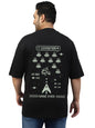 Veirdo Mens 100% Cotton Oversized Baggy Fit Drop Shoulder Back Graphic Printed T-Shirt