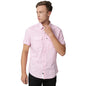 Thomas Scott Mens Checkered Slim Fit 100% Cotton Casual Shirt with Half Sleeve Pink