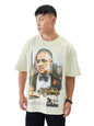 The Souled Store Official The Godfather: The Don Men and Boys Short Sleeve Round Neck White Graphic Printed Cotton Oversized Fit