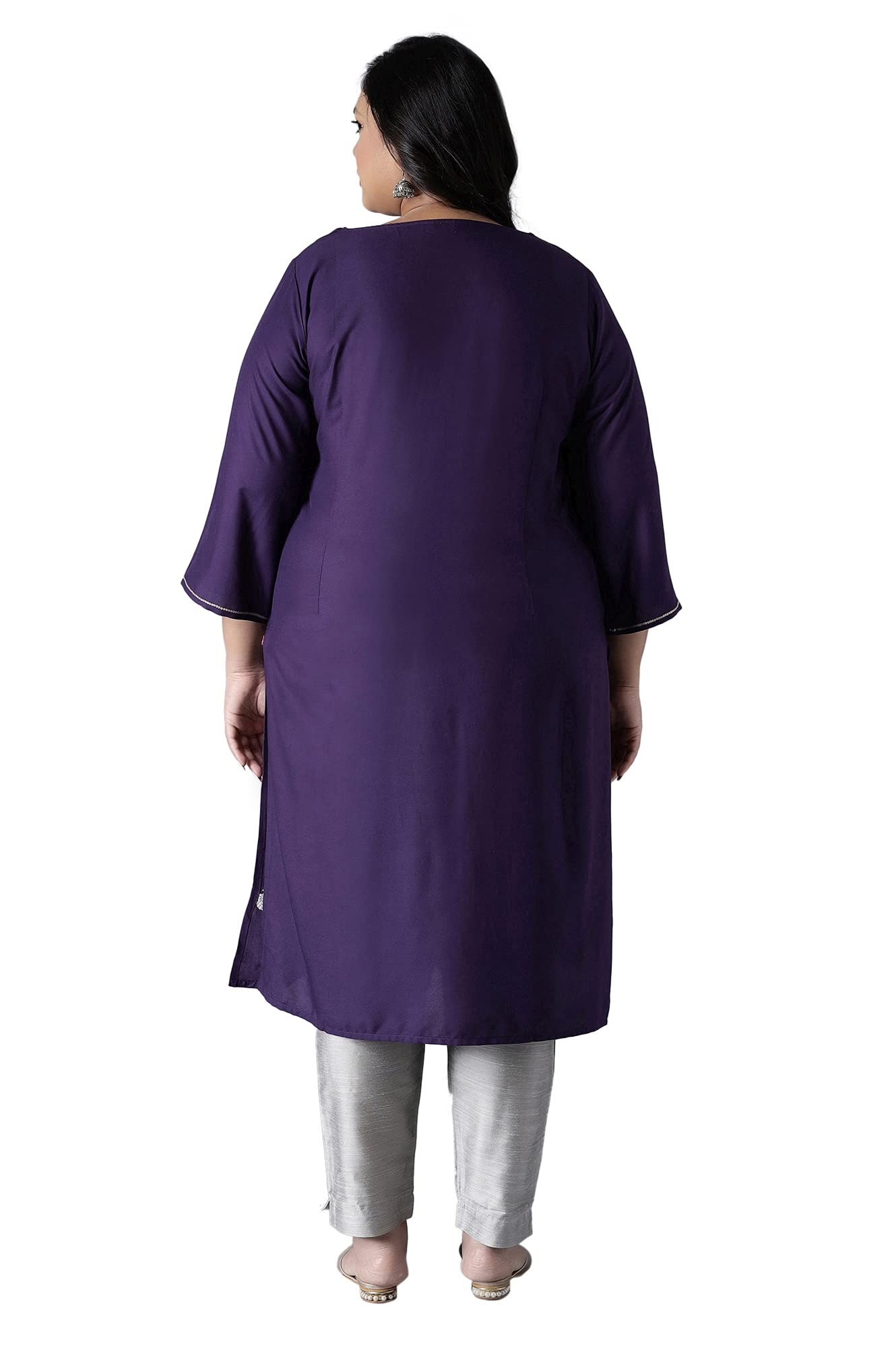 W for Woman Women Viscose Straight Kurta with Buti Embroidery