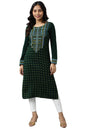 Green Printed Winter Kurta