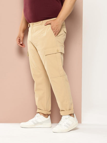 Thomas Scott Mens | Plus Size | Regular Fit | 100% Cotton | 6 Pockets | Breathable Fabric | Solid Color | Cargo Trouser | Casua