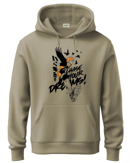ADRO Mens Cotton Neck Hooded Sweatshirt (H24-M-DREAM-BE_Beige