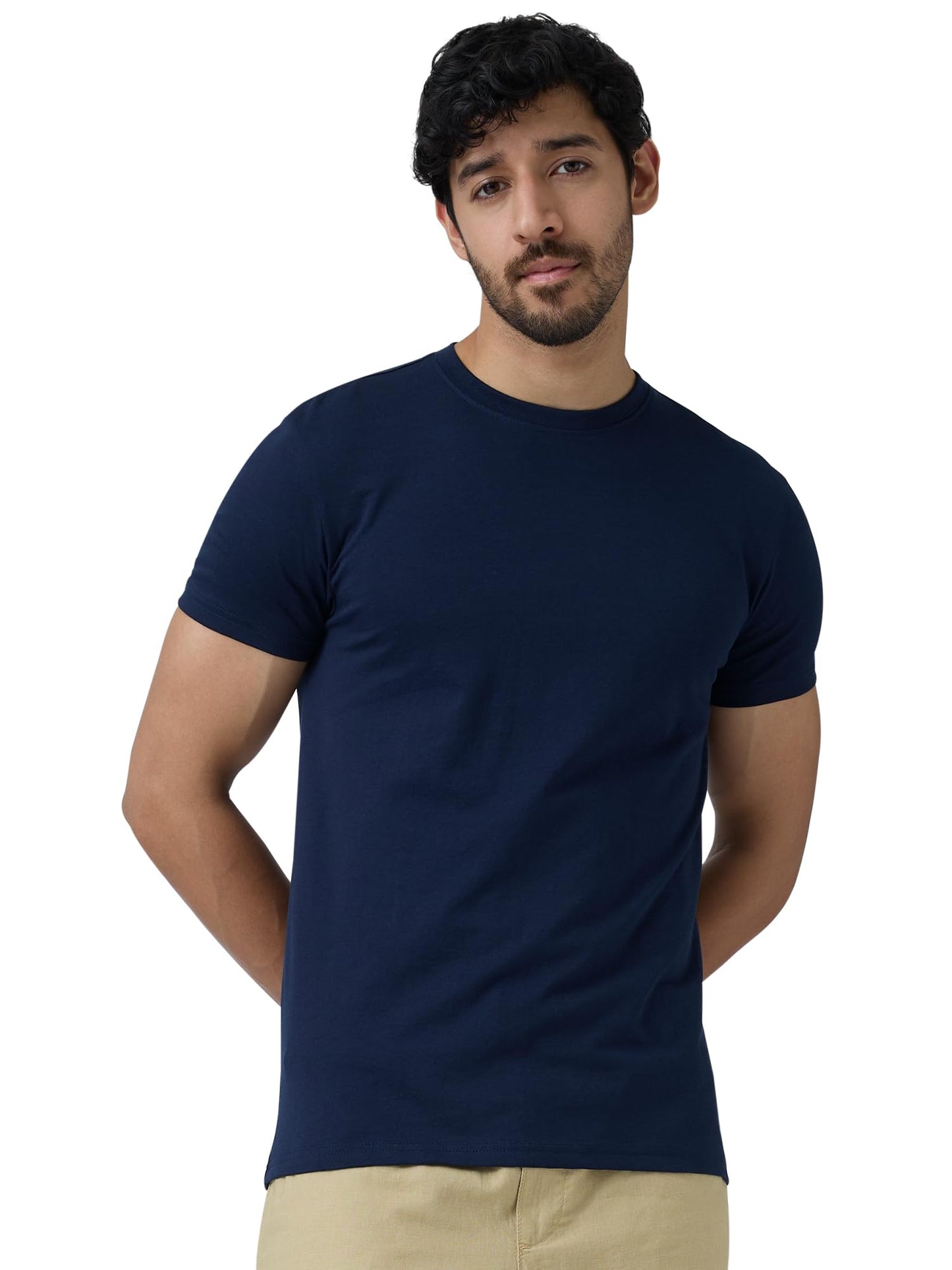 XYXX Mens Round Neck Regular fit Solid Tshirt | Softer Than Cotton | Cotton Rich Tshirt for Men| Anti-Microbial Silver Finish