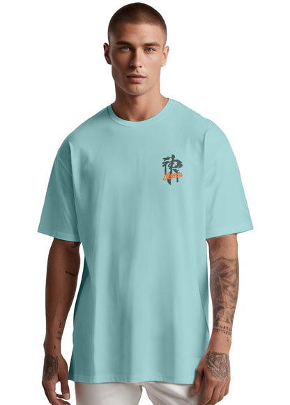 Peppyzone Mens Oversized Fit T-Shirt (PZ-OST-Trendy50_Sky Blue