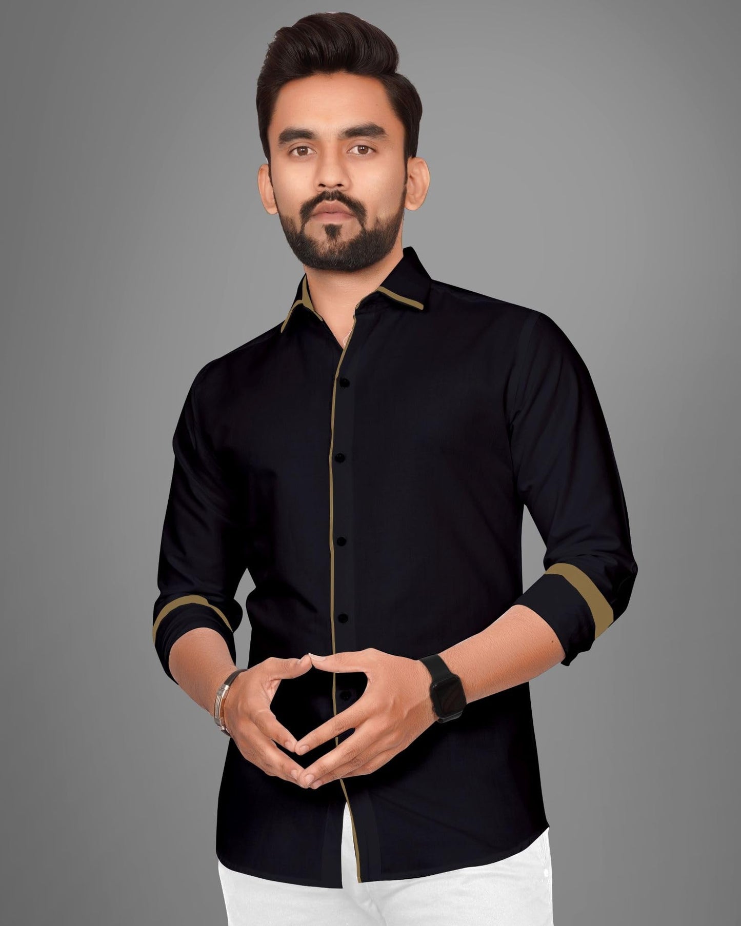 Besix MenS Rayon Blend Solid Shirt With Spread Collared Full Sleeve Button Closure Curved Hem Straight Length | Shirts For Men