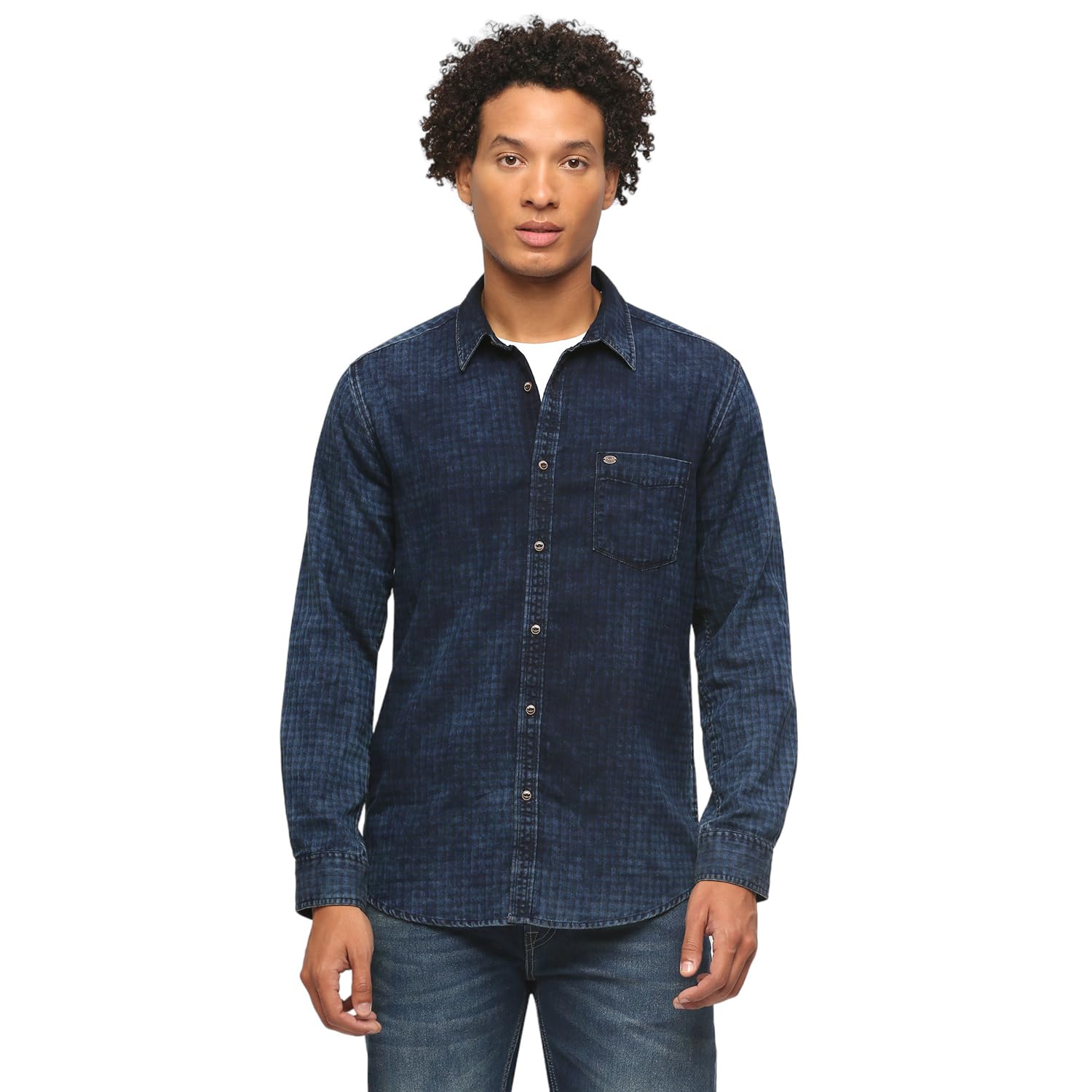 Pepe Jeans MenS Checkered Regular Fit Shirt (Pm308372_Indigo Blue