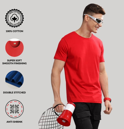 ADRO Mens T Shirts | Solid Tshirts for Men | Pure Cotton Lycra Fabric | 4 Way Stretch Smart tech Tshirt | Pack of 2 Round Neck T