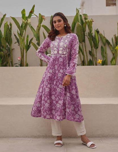 ANNI DESIGNER Women s Kurta, purple, XL