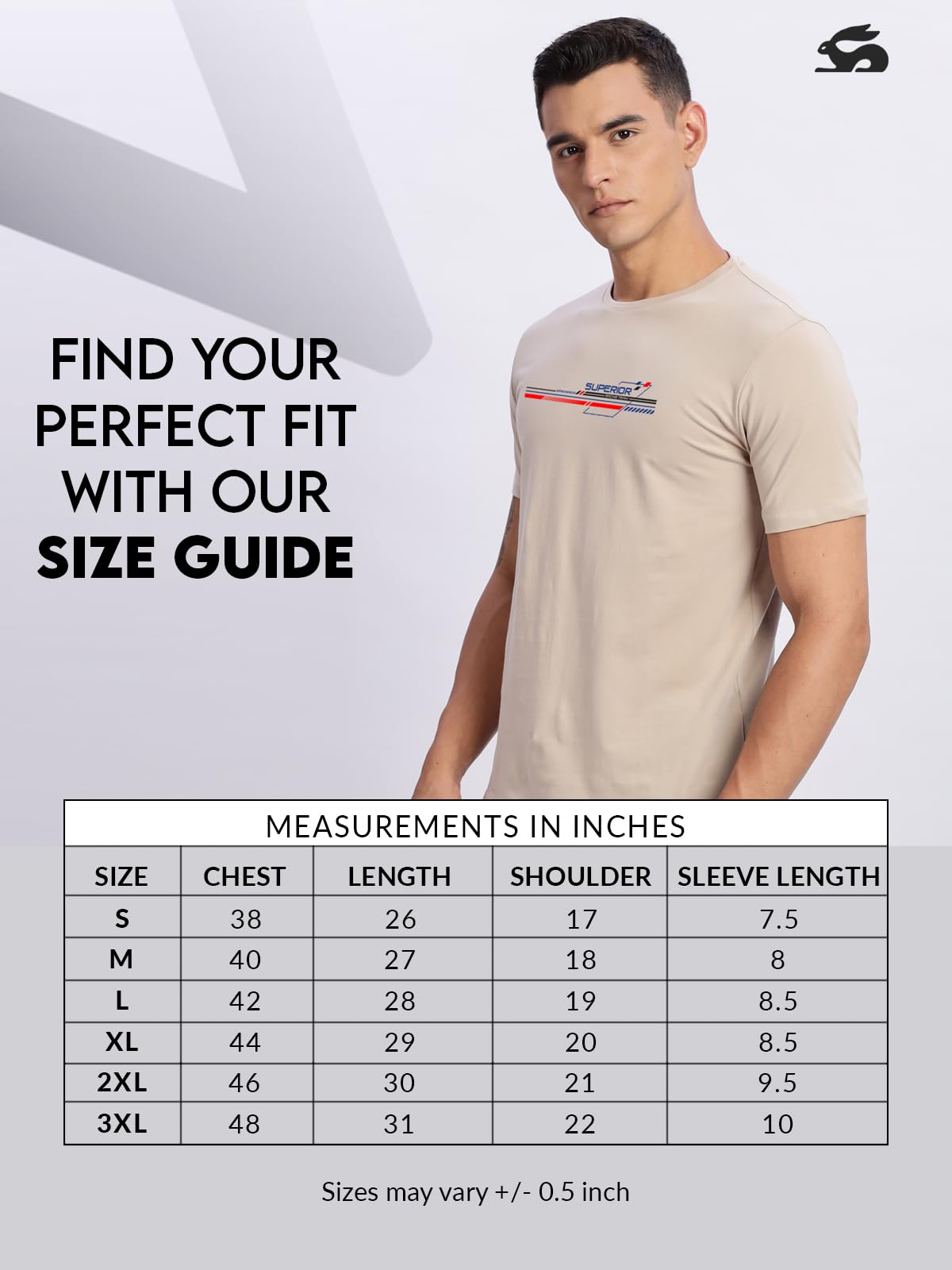 ADRO Men's Graphic Printed 100% Cotton T-Shirt - Regular Fit, Printed T-Shirts for Men (RN24-RAC-BE_Beige)