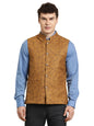 Turtle Men Brown Polycotton Printed Party Nehru Jacket