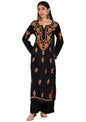 ANNI DESIGNER Women's Cotton Blend Embroidered Straight Kurta