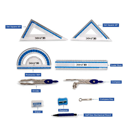 Doms X1 Premium Mathematical Drawing Instrument Box | Best In Class | Ensures Accuracy & Perfection | Geometry Box For Students