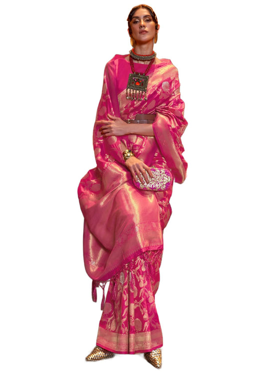 Madhuhansh WomenS Pure Kanjivaram Silk Saree With Unstitched Blouse Piece Soft Silk Fabric Jacquard And Zari Woven Stylish Sari