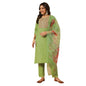Gufrina Elegant Women's Cotton Embroidered Kurta Pant Dupatta Set | Round Neck, 3/4 Sleeve Ethnic Wear