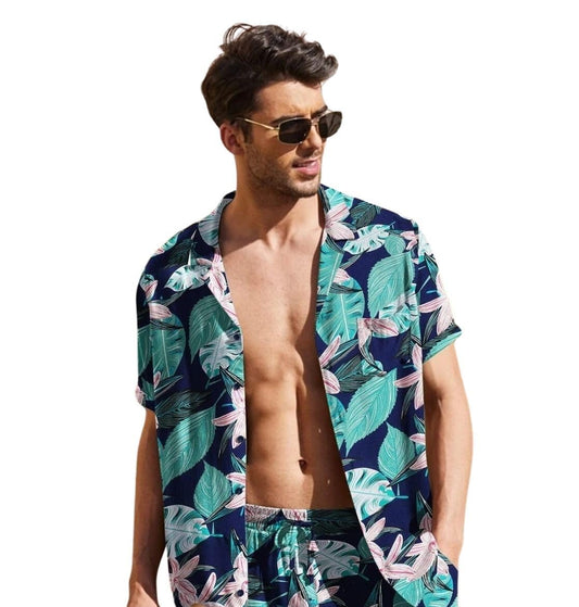 Leriya Fashion MenS Shirts || Rayon Tropical & Striped Printed Shirts For Men || Short Sleeves Shirts || Summer || Camp || Outi