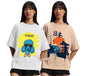 Juneberry Pure 100% Cotton Oversized Loose Baggy Fit Drop Shoulder Latest Aesthetic & Cool Graphic Prinred Half Sleeve T-Shirts