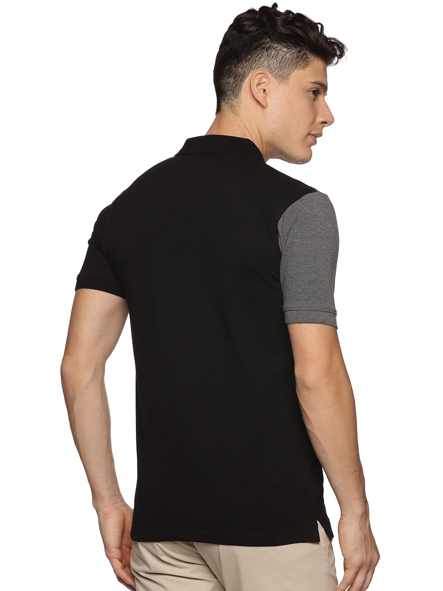 ADRO Premium Cotton Multicolor Polo T-Shirt for Men (PN23-S2-BLDG_Black)