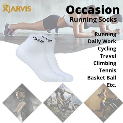 Xjarvis Ankle Length Socks For Men & Women - Moisture-Wicking, Odor-Free, Breathable Cotton, Cushioned Half Terry Combo - Ideal