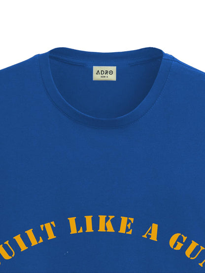 ADRO Men's Royal Bike Design Printed 100% Cotton T-Shirt - Regular Fit, Printed T-Shirts for Men (RN24-RYL-RB_Royal Blue)