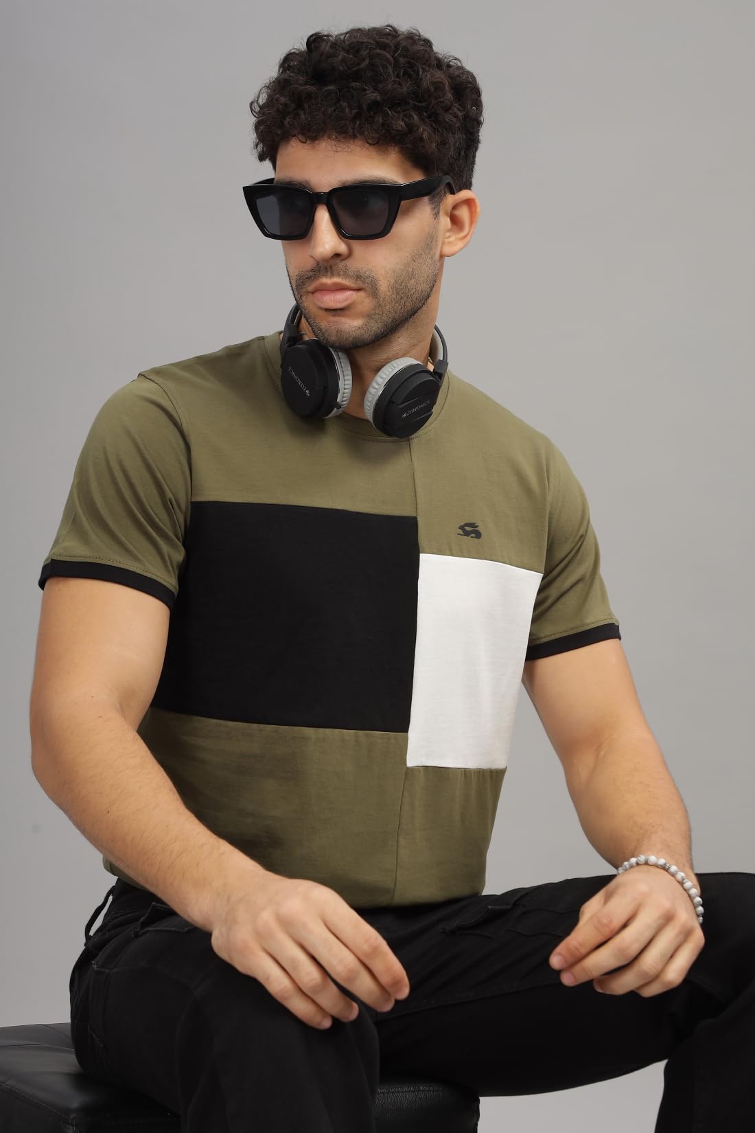ADRO Tshirt for MenMulti Color T-Shirt for MenCotton T-ShirtMens TshirtRN8-24-OLBLWH