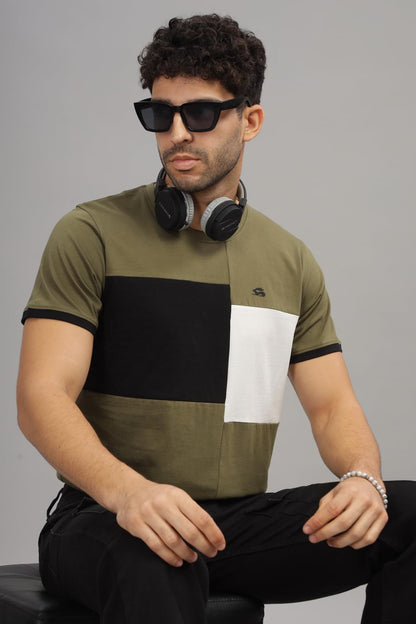 ADRO Tshirt for MenMulti Color T-Shirt for MenCotton T-ShirtMens TshirtRN8-24-OLBLWH