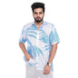 Brown Culture MenS Cotton Blend Leaf Print Shirt With Spread Collared Half Sleeves Standard Length And Button Down Closure Type