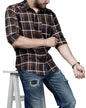 Noble Monk MenS Regular Fit Shirt | Checkered | Full Sleeves | Casual Shirt For Men