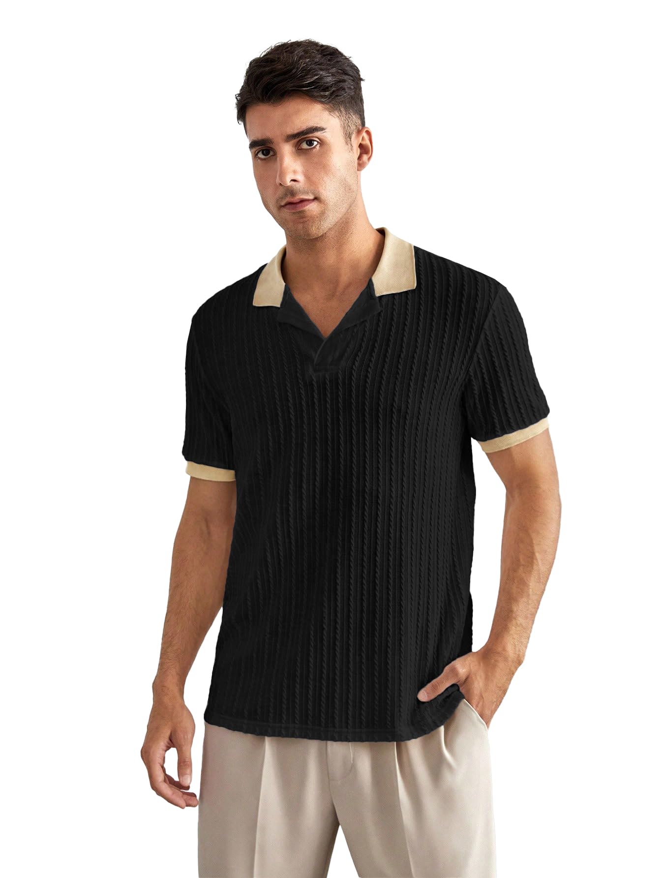 Toplot Polo T Shirt For Men || Men Casual T-Shirt || Polo For Man || Jacquard || Contrast Collar And Cuff (Jqrd-Solid-Polo-5245-