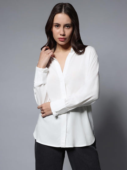 High Star WomenS Oversized Fit Shirt (Hswshw23504_Wh_White